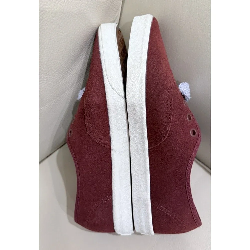 Vans Authentic Lo Pro Burgundy Suede Fat Laces Halogen Blue Women’s Size 6